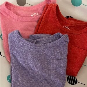 Primary Heathered Kids Short Sleeve Tees - Red, Pink, and Purple